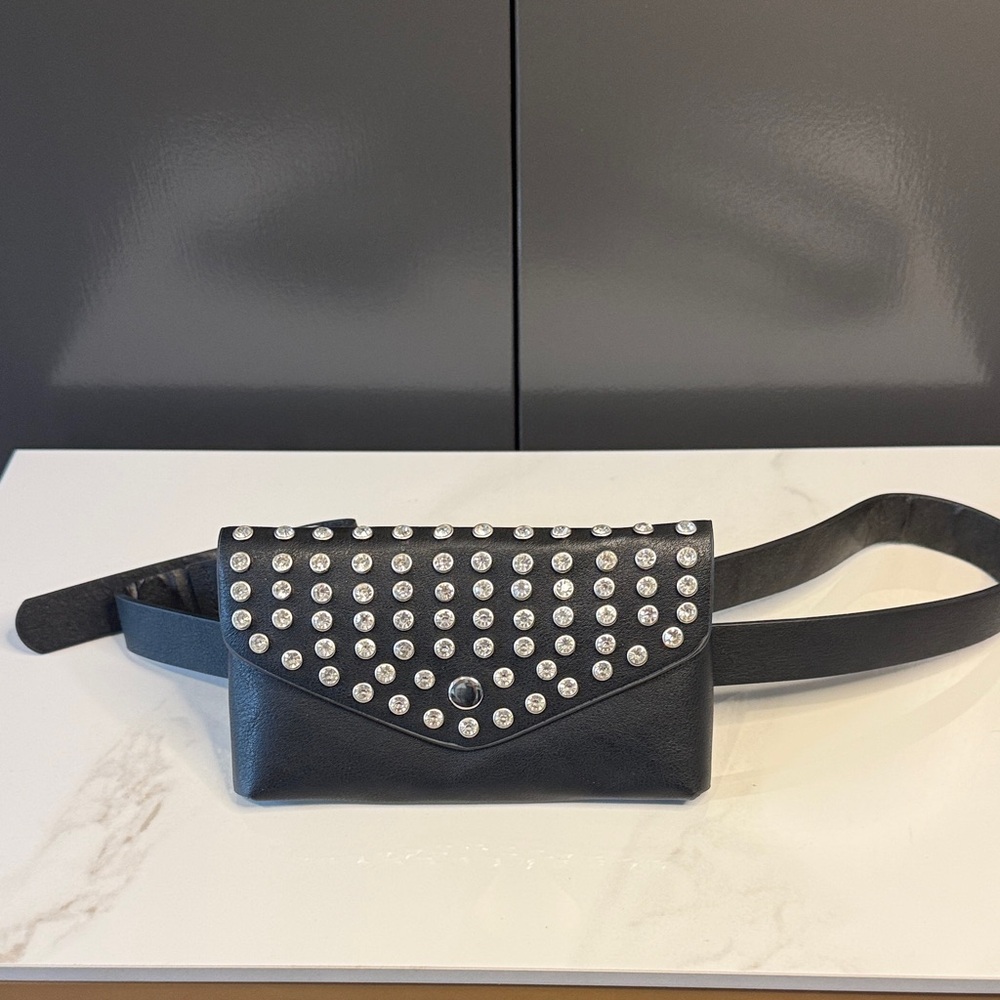 Black Studded Belt Bag